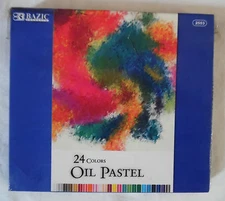 LOT 24 OIL PASTEL COLORS STICKS BAZIC #2553 USE ON PAPER,CANVAS,BOARD,TEXTILES
