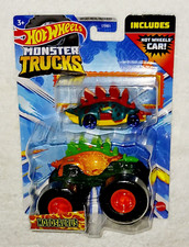 Hot Wheels MONSTER TRUCKS "MOTOSAURUS" with HOT WHEELS CAR - NEW HW DIECAST
