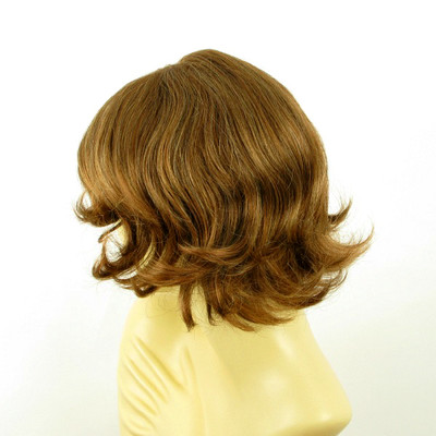 Perruque Courte Femme - Couleur Brown Copper Wick Light Blond - Synthétique - Taille Moyenne
