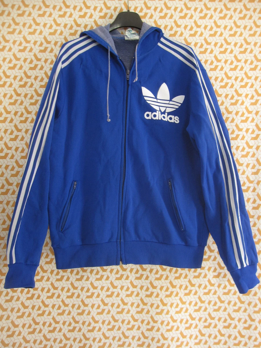 adidas Ventex Trefoil 70'S Sky Blue Hooded Jacket - 180 / L