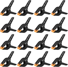 16 Pack Small Spring Clamps, 3.5 Inch Heavy Duty Clamps for Backdrop Stand, Plas