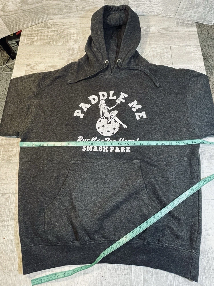 Pickleball Paddle Me Men’s XL Gray Fleece Hoodie Pullover Smash Park Pin Up VGU