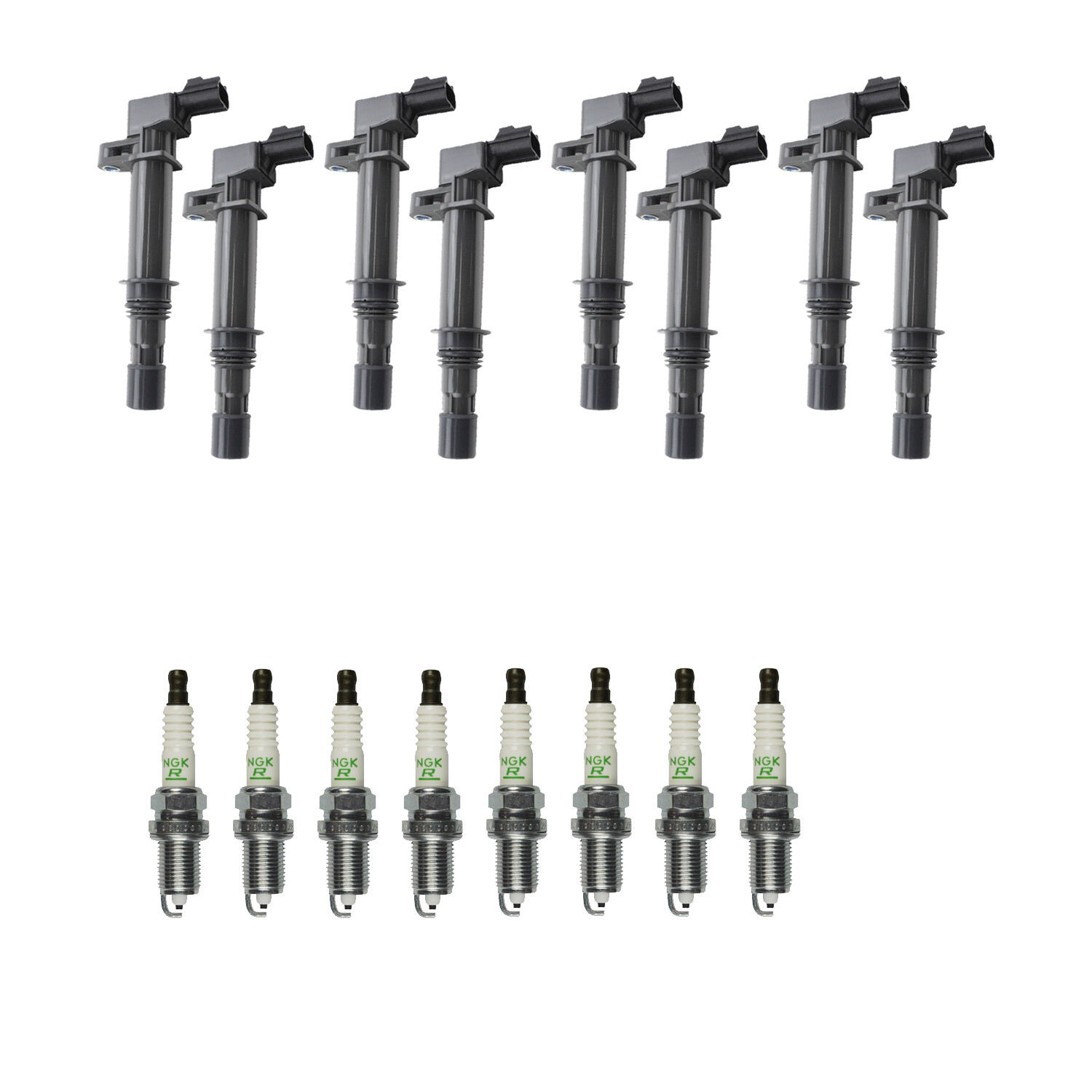 Hitachi 8 Ignition Coil 8 NGK Nickel Spark Plugs Kit For Dakota 4.7 V8