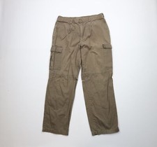 Vtg 90s Streetwear Mens 34x31 Distressed Baggy Wide Leg Cargo Pants Green Cotton