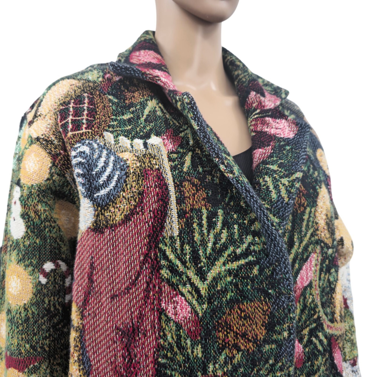 Giacca arazzo dipinto pony tema natalizio con motivo orsacchiotto donna piccola