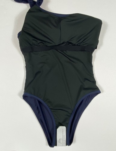 NEW J.CREW Women's Bow Tie One Shoulder One Piece Swimsuit Navy Size 10 - Picture 9 of 9