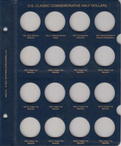 Whitman Album 4933 US Gedenkmünze halber Dollar $ 1892-1934 Band 1 Buch 50 Cent - Bild 3 von 6