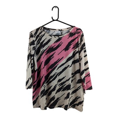 gerry weber collection Damen Top Pink & Schwarz Rundhals Bedruckt Gr. 20