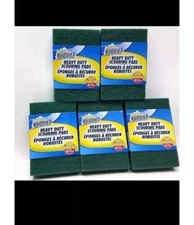25 Pack Scrub Buddies Green Pads Heavy Duty Scouring Cleaning  4"x 6"