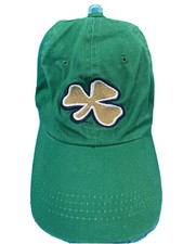 Notre Dame Official Green Irish Shamrock Signatures Baseball Cap Hat Adjusts Vtg