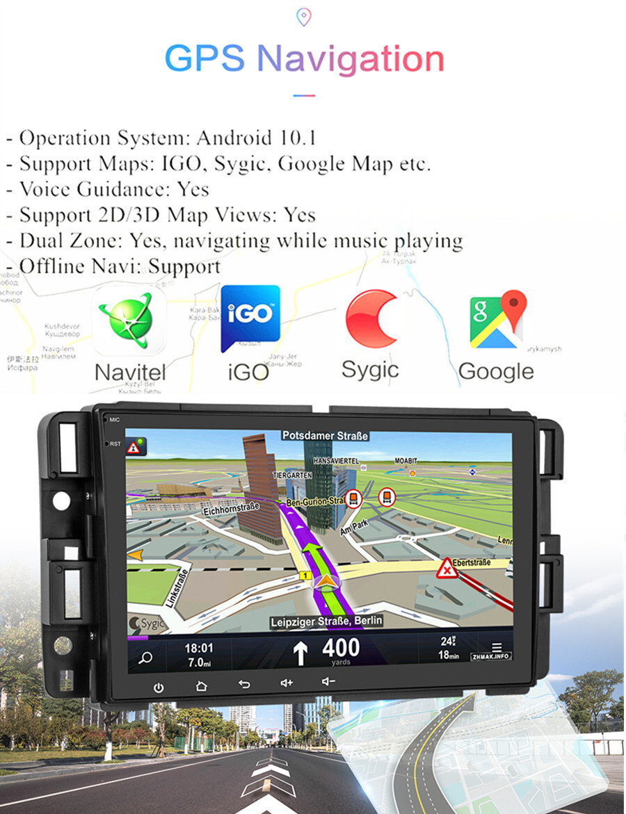 8" Android 10.1 Car Stereo GPS Wifi For GMC Chevy Yukon Sierra Acadia