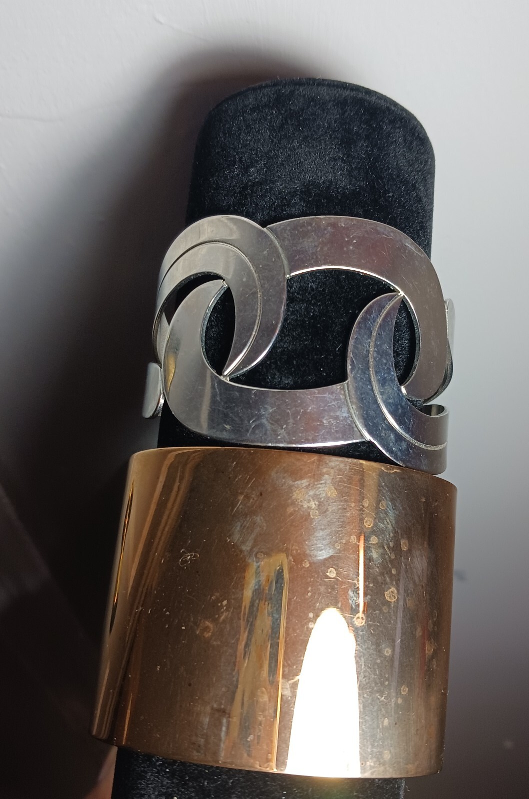 2 Statement CUFF Bracelets, Brass /Copper MHARI +… - image 3