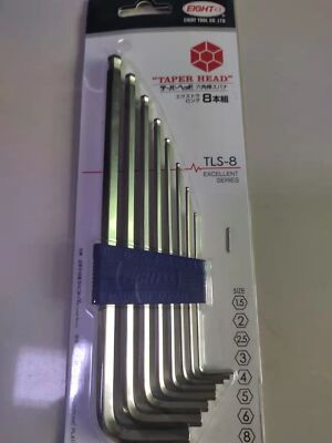 1 pcs EIGHT TLS-8 Extra Long Taper Head Hex Key Set 1.5-8mm