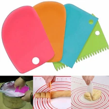 Dough Cake Pastry Decoration Tools Plastic Scraper Baking Icing 3Pcs/set Fondant