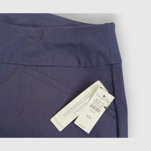 Talbots EVERYDAY Stretch Straight Leg Pull-On Pants | Plus 20W, Navy Blue NWT$80 - Picture 3 of 9