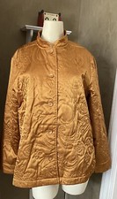 Classic Elements 80s Gold Satin Quilted Jacket Women’s Size L