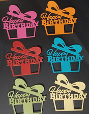 HAPPY BIRTHDAY PAPER DIE CUTS FOR CARDMAKING 6 PC. ASSORTED COLORS