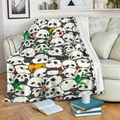 Panda Bear Blanket Throw Fleece Cozy Couch Sofa Plush Picnic Bedding Gift