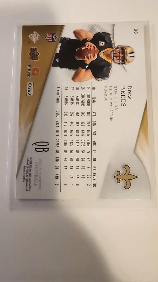 2009 SP Authentic #83 Drew Brees - Image 2 of 2