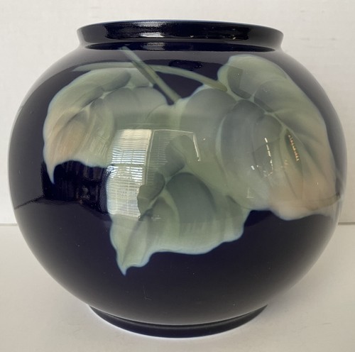 Royal Copenhagen Vase Dark Blue Morning Glory Flowers 6”Tall Denmark Vintage - Picture 10 of 12