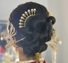 A Pair Of 2 Retro Hair Stick with Imitation Pearls, Hanfu Hairpin, Vintage Style