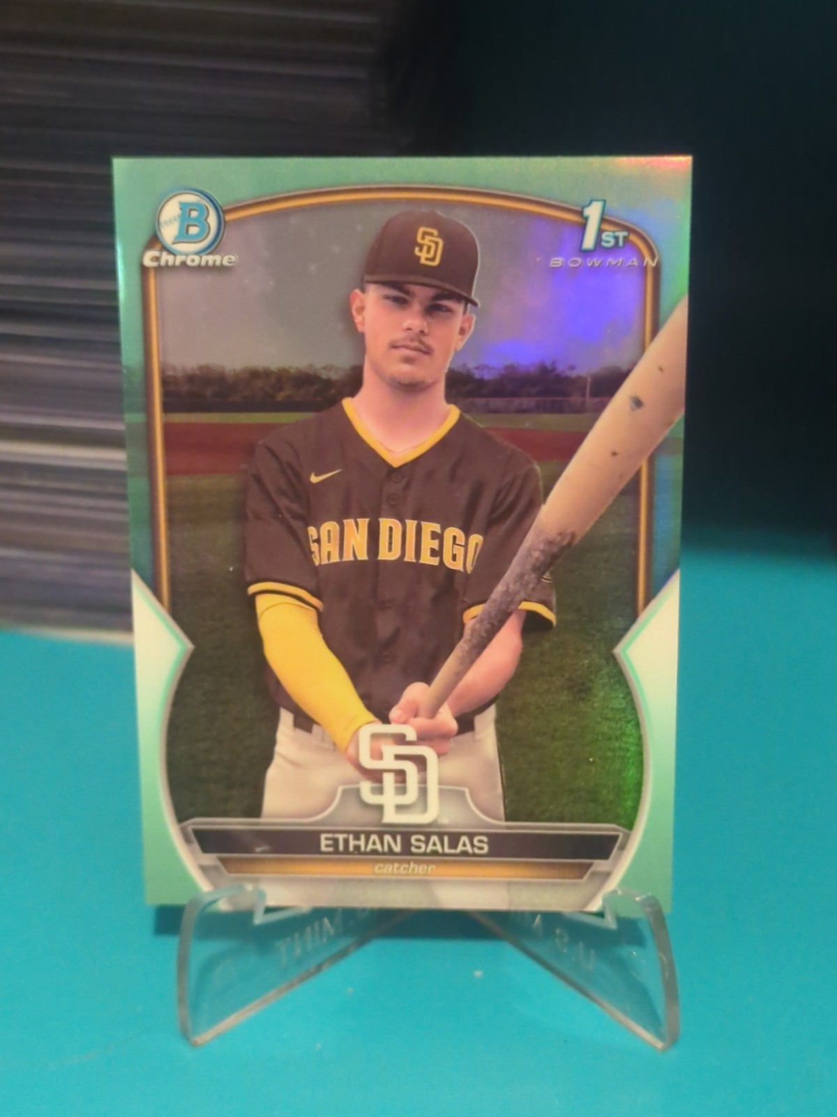 🔥2023 1st Bowman Chrome #BCP-171 Ethan Salas-Aqua Refractor/125-Padres Prospect
