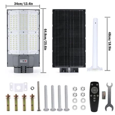 99990000000LM 8700W Solar Street Lights Dusk to Dawn Garden Patio Road Lamp+Pole