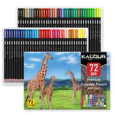 72 Count Colored Pencils for Adult Coloring Books, Soft Core,Ideal for Drawin...