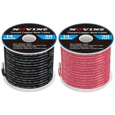 14 AWG Marine Wire 30FT Red  Black Tinned Copper Boat RV Camper Automotive