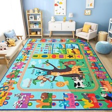 Kids Rug for Playroom, 4X6 ABC Educational Carpet for Classroom, Fun Alphabet