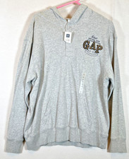 Men's Grey Gap Hooded Pullover Sweater Size XXL 2XL