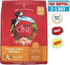 Purina ONE Natural SmartBlend Chicken & Rice Formula Dry Dog Food 31 lb Bag