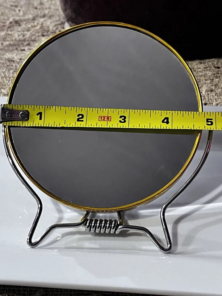 "Espejo de maquillaje de mano vintage de 5""" - Imagen 4 de 4