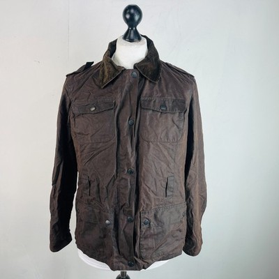 Crane Damen Jacke aus gewachster Baumwolle in Braun Größe M