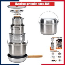 KingCamp Set de Casseroles Camping Inox 304 Empilable Induction