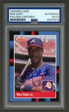 Ron Gant Signed 1988 Donruss Rookie Card #654 (PSA) Atlanta Braves Auto. rookie card picture