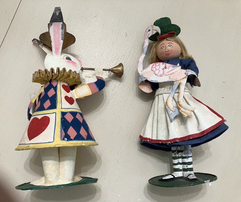 Alice  And The White Rabbit - Vintage Whimsical Figurines By Silvestri