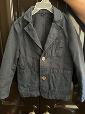 J Crew Kids Navy Cotton Blazer, Size 6, Preowned