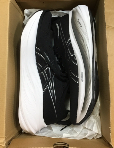 Asics Gel Nimbus 26 Laufschuhe schwarz weiß Damen R3 - Bild 6 von 8