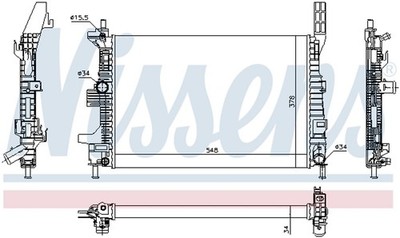 NISSENS Motorkühler Wasserkühler 69238 für FOCUS FORD TRANSIT CONNECT TOURNEO 3