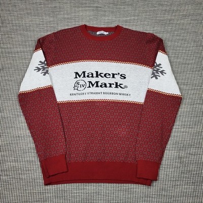 Makers Mark Weihnachtspullover Größe M rot weiß Whiskey Bourbon Xmas
