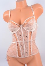 Victoria's Secret Designer Collection Tulle Lace Swarovski Bustier 32C 328 NWT