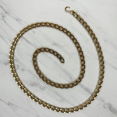 Gold Tone Chain Link Belt Hook Close Y2K Festival Simple Basic - Size XS/S