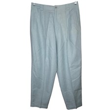 Liz Claiborne Lizsport VTG Petite Linen Blend Pleated Blue Pants Size 16