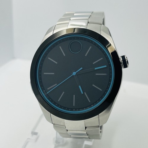 Movado BOLD Motion Men's Steel 44mm Black Dial Swiss Watch 3660003 TIME ONLY