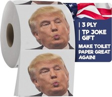 Trump Political Toilet Paper Roll by  - 3 Ply Funny Novelty Gag TP with Full-Col