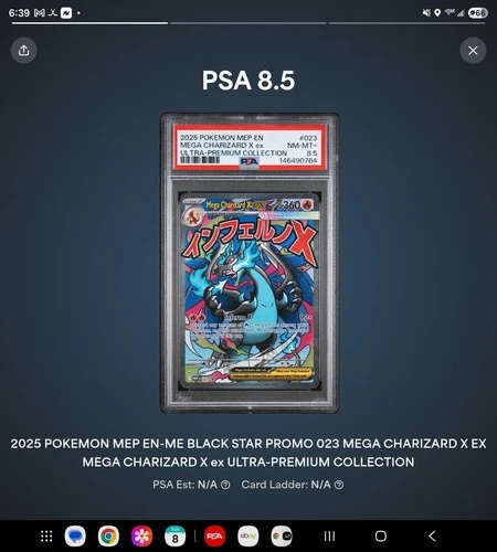 Mega Charizard X ex 023 Me: Mega Evolution Promo Holo psa 8.5 pop 1
