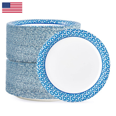 Muchii 8.375 Inch Disposable Paper Plates 300 Count Soak And Cut Proof Printed