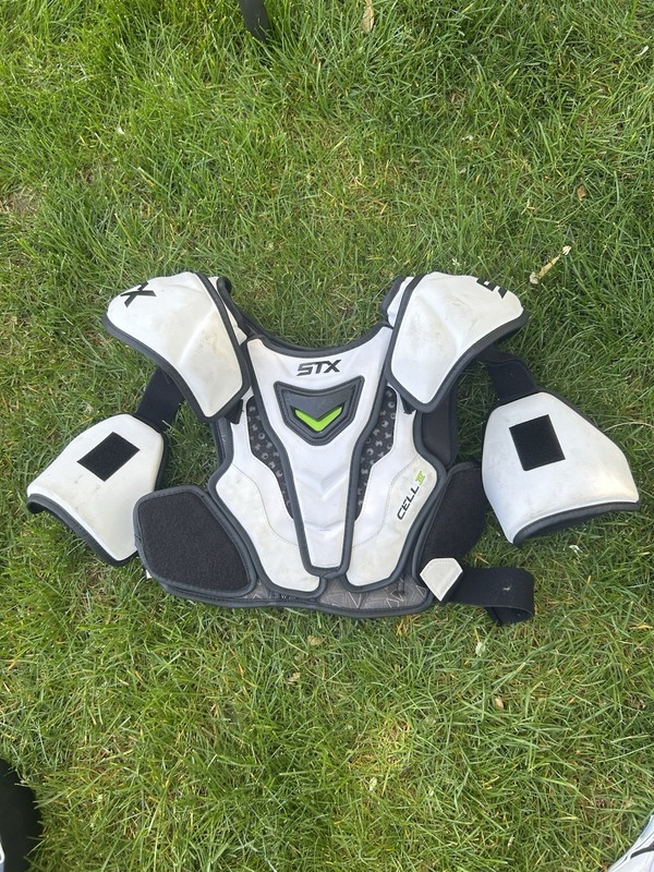 STX Cell IV Lacrosse Shoulder Pads Youth Sz Large Geo Flex II 