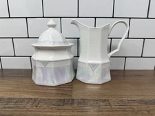 Savoir vivre Maison Celina Ceramic Creamer And Sugar Bowl V0010 Octagonal